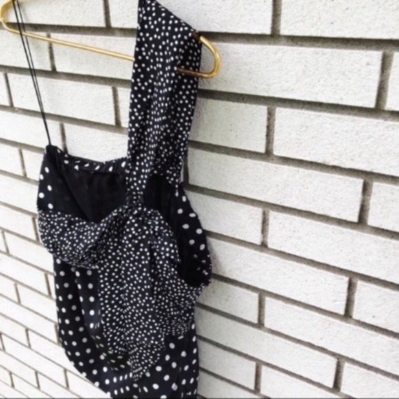 NWT J. Crew Silk One Shoulder Polka Dot Bow Top - Picture 3 of 8